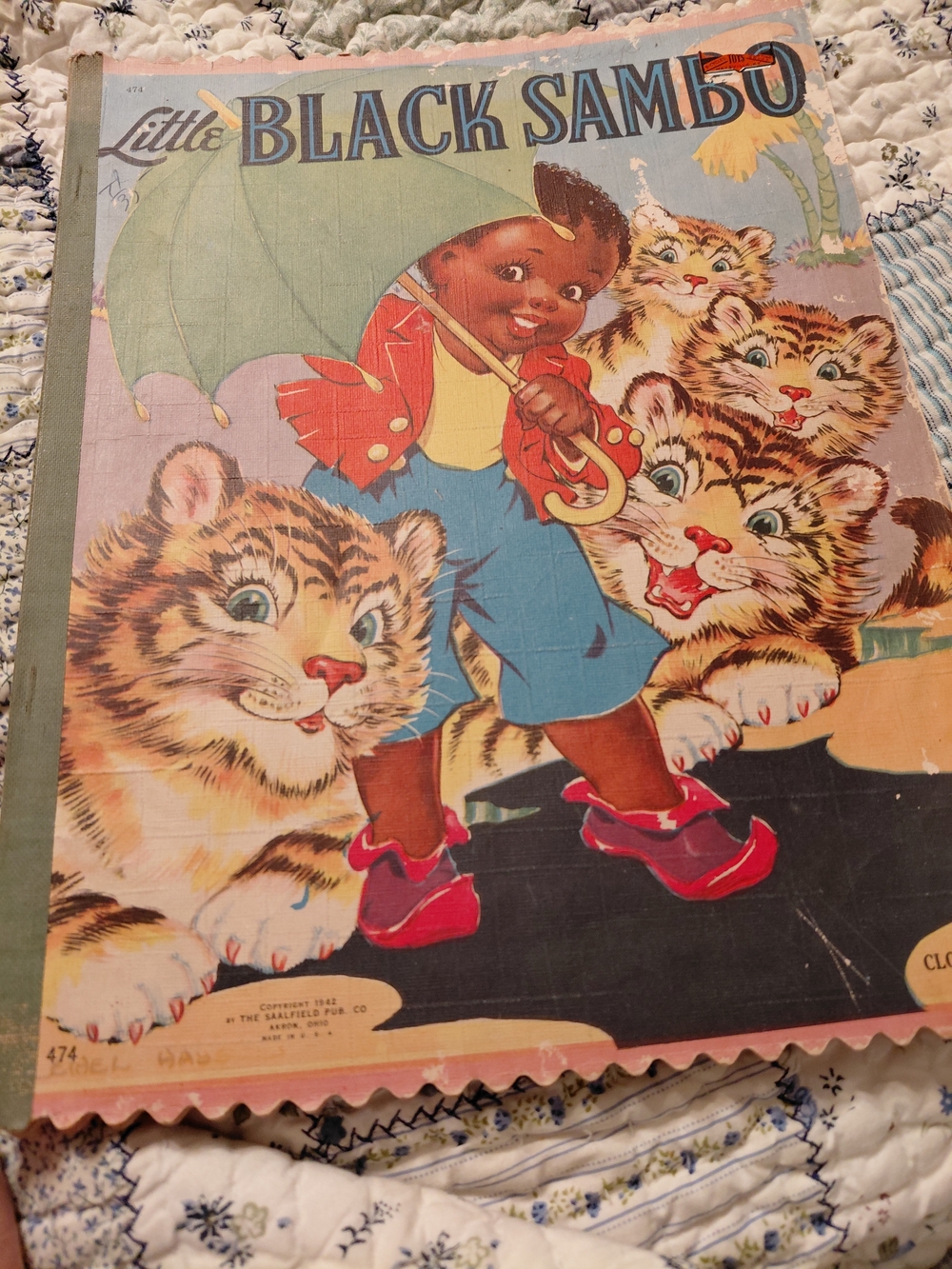 Little Black Sambo Vintage Storybook Cover Print - Multicolor